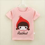 T-shirt manches courtes filles et garçons | Couverture en coton unisexe de dessin animé, pour bébés enfants