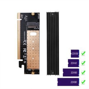 Adaptateur M.2 NVMe SSD NGFF à PCIE 3.0X16X4 carte d'extension à Interface clé M prise en charge complète de 2230 à 2280 SSD