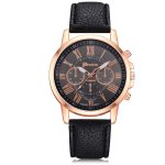 Montres pour femmes mode Tike Toker marque chiffres romains Faux cuir analogique Quartz montre-bracelet femmes femme
