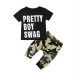 Ensemble de vêtements camouflage 2 pièces pour bébé garçon | t-shirt pour nouveau-né, ensemble t-shirt, hauts + pantalons, Leggings, tenue d'été pour enfants en bas âge