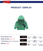Sweat-shirt rayé pour enfants | 27 petits garçons et filles, vêtements à capuche décontractés, imprimé Animal, vêtements d'extérieur pour enfants