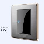 Miroir avec commutateur à point aléatoire | type 86, interrupteur acrylique panneau brossé pour la maison en acier inoxydable 1/2/3/4 Gang commutateur à 1 voie et 2 voies
