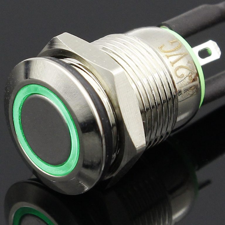 1PC 12mm LED Metal Momentary Push Button Switch – Waterproof, Self-Reset, Red 5V, Fits 3V-220V