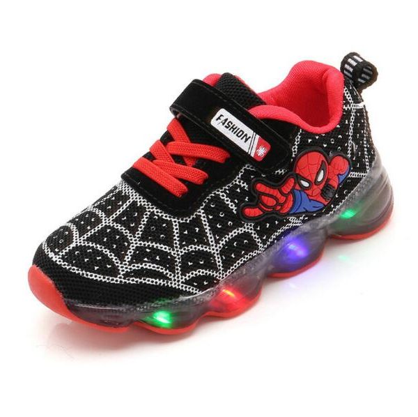 Garçons Sneaker filles Spiderman enfants chaussures Led avec lumières Sneaker 2020 printemps automne chaussures enfants enfant en bas âge bébé fille chaussures