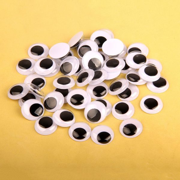 100 pièces Auto-adhésif Noir yeux mobiles pour bricolage Scrapbooking Artisanat Projets Art et Artisanat pour Enfants jouets pour tout-petits 2 Ans