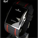 Sport numérique montres 2019 nouveau élégant hommes noir Rentangle cadran LED électronique horloge Silicone bracelet de montre chaude erkek kol saati