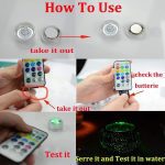 IP68 imperméable à l'eau à piles Multi couleur Submersible LED lumière sous-marine pour aquarium étang piscine noce
