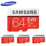 SAMSUNG EVO + Micro SD 32G SDHC 80 mo/s Grade Class10 carte mémoire C10 UHS-I TF/SD cartes Trans Flash SDXC 64 go 128 go pour l'expédition