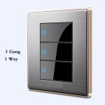 Miroir avec commutateur à point aléatoire | type 86, interrupteur acrylique panneau brossé pour la maison en acier inoxydable 1/2/3/4 Gang commutateur à 1 voie et 2 voies