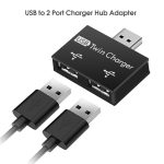 Mini USB Portable Hub à 2 ports chargeur Hub adaptateur USB séparateur pour téléphone tablette ordinateur USB HUB chargeur adaptateur