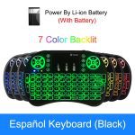 Clavier sans fil rétro-éclairé i8 anglais/russe/espagnol/français Air Mouse Mini clavier 2.4G avec Touchpad télécommande pour TV BOX