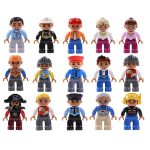 Grande taille figurines ville princesse Pirate policiers famille série blocs de construction compatibles marque Duploes éducation jouets