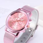 Foloy numérique femmes montres qualité mode genève chiffres romains Faux cuir analogique Quartz dames montre Bracelet horloge cadeau