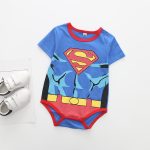 Superman été bébé barboteuses nouveau-né bébé garçon fille barboteuse à manches courtes combinaison vêtements bébé vêtements coton tenues 0-18M