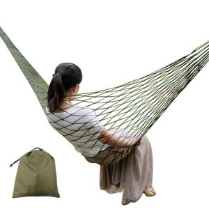 Hamac en Nylon de maille de personne simple Portable pour le Camping plage loisirs de plein air suspendus lit balançoire meubles adultes ulatrleo nouveau