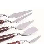 5 pièces en acier inoxydable mélangé Palette grattoir ensemble spatule couteaux pour artiste peinture à l'huile outils peinture couteau lame