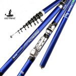 Canne à pêche en fiber de carbone 3.6M 4.5M 5.4M rotative canne à pêche M puissance télescopique canne à pêche en roche canne d'alimentation pour carpe canne à filature Surf