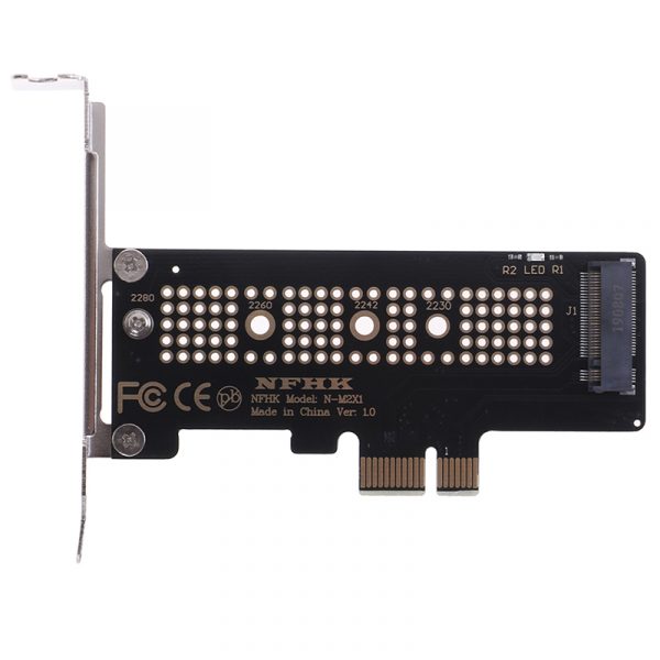 NVMe PCIe M.2 NGFF SSD vers PCIe x1 carte adaptateur PCIe x1 vers M.2 carte avec support