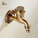 ZGRK sculpté montage mural Bibcock laiton rétro robinet décoratif extérieur jardin robinets Machine à laver vadrouille luxe Antique WC robinet
