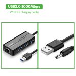 Ugreen USB Ethernet USB 3.0 2.0 à RJ45 HUB pour Xiaomi Mi Box 3/S décodeur Ethernet adaptateur carte réseau USB Lan