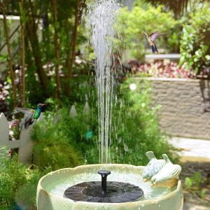 LumiParty-fontaine flottante solaire | Mini fontaine ronde solaire pour décoration de jardin, fontaine solaire, décor d'étang de piscine, facile à installer