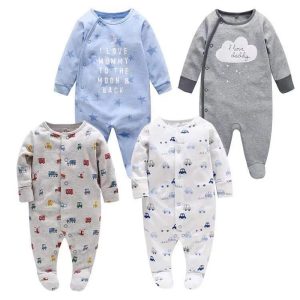 Pyjama pour nouveau-né | Combinaison pour bébés garçons et filles, 2 pièces/lot, manches longues, vêtements pour bébés de 0 3 6 9 12 mois