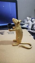 MOUSE LAMP LED E12 Black White Animal Rat Mouse Desk lamps Lights Resin Night Lights Animal Art Gold Mini Lamp white lighting