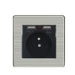 Miroir avec commutateur à point aléatoire | type 86, interrupteur acrylique panneau brossé pour la maison en acier inoxydable 1/2/3/4 Gang commutateur à 1 voie et 2 voies