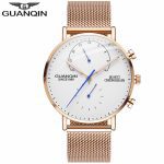 2019 montres pour hommes GUANQIN horloge lumineuse de luxe pour hommes d'affaires en acier montre-bracelet à Quartz créative Relogio Masculino