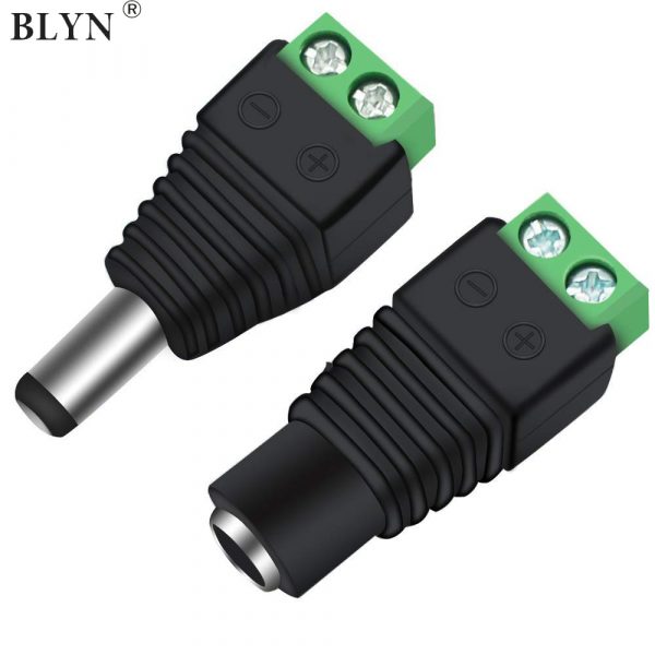 BLYN prise Jack prise mâle et femelle | Connecteur DC 5.5mm x 2.1mm, pour prise de courant CCTV connexion de lumière à bande