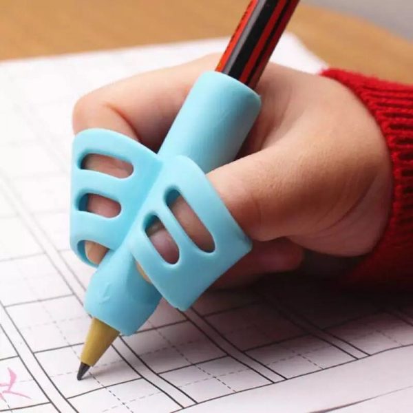 Porte-stylo TPR véritable à deux doigts | Porte-crayons, douille de stylo, outil d'écriture, de correction, stylo, support de correcteur, manche de support