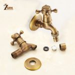 ZGRK sculpté montage mural Bibcock laiton rétro robinet décoratif extérieur jardin robinets Machine à laver vadrouille luxe Antique WC robinet