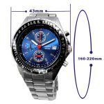 Alexis hommes analogique Quartz natation plongée montre mis5 0S10 chronographe argent mat bracelet en acier inoxydable cadran bleu foncé résistant à l'eau