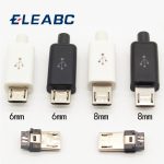 10 pièces Micro USB 5PIN Type de soudage connecteurs mâles chargeur 5P USB queue prise de charge 4 en 1 blanc noir