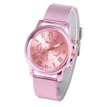 Foloy numérique femmes montres qualité mode genève chiffres romains Faux cuir analogique Quartz dames montre Bracelet horloge cadeau