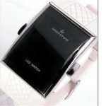 Sport numérique montres 2019 nouveau élégant hommes noir Rentangle cadran LED électronique horloge Silicone bracelet de montre chaude erkek kol saati