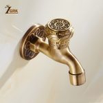 ZGRK sculpté montage mural Bibcock laiton rétro robinet décoratif extérieur jardin robinets Machine à laver vadrouille luxe Antique WC robinet