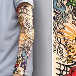 Manchon chauffe-bras Protection soleil, séchage rapide, estival, respirant en 3D avec tatouage, 1 pièce