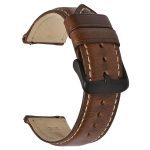 BEAFIRY cuir tanné à l'huile 22mm 20mm 18mm bracelet de montre à dégagement rapide bracelet de montre marron pour hommes femmes compatible avec fossile