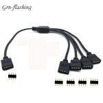 Connecteur de bande RGB 4 broches | 1 à 1 2 3 4 5, câble de séparation d'alimentation, 4pin aiguille fil de connecteur féminin pour bande RGB