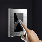 Ue UK allemagne france 1 2 3 Gang 1 2 voies | Interrupteur domestique type 86, interrupteur mural avec led miroir en acier inoxydable brossé