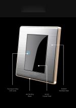 Miroir avec commutateur à point aléatoire | type 86, interrupteur acrylique panneau brossé pour la maison en acier inoxydable 1/2/3/4 Gang commutateur à 1 voie et 2 voies