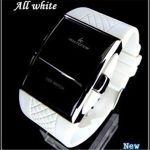 Sport numérique montres 2019 nouveau élégant hommes noir Rentangle cadran LED électronique horloge Silicone bracelet de montre chaude erkek kol saati