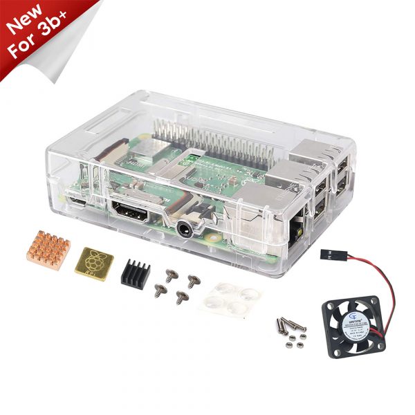 Framboise Pi 3 Modèle B boitier pour Raspberry Pi 3 Modèle B +, Pi 3 Modèle B, Pi 2 Modèle B & Pi Modèle B + (Transparent)