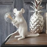 MOUSE LAMP LED E12 Black White Animal Rat Mouse Desk lamps Lights Resin Night Lights Animal Art Gold Mini Lamp white lighting
