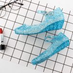 Sandales à la gelée en cristal pour enfants | Chaussures de danse pour fête Cosplay Elsa, princesse des neiges