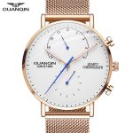2019 montres pour hommes GUANQIN horloge lumineuse de luxe pour hommes d'affaires en acier montre-bracelet à Quartz créative Relogio Masculino