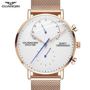 2019 montres pour hommes GUANQIN horloge lumineuse de luxe pour hommes d'affaires en acier montre-bracelet à Quartz créative Relogio Masculino
