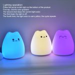 LED lampe de nuit décorer lampe de bureau batterie rêve mignon chat 7 coloré vacances créatif sommeil ampoule pour bébé chambre luminar