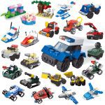 Mini transport réservoir avion voiture éducatif assemblé modèles blocs de construction compatibles petites briques jouets pour enfants